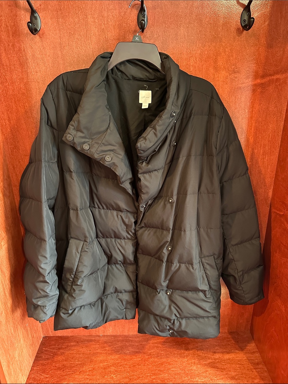 J. Jill Black Quilted Puffer Jacket